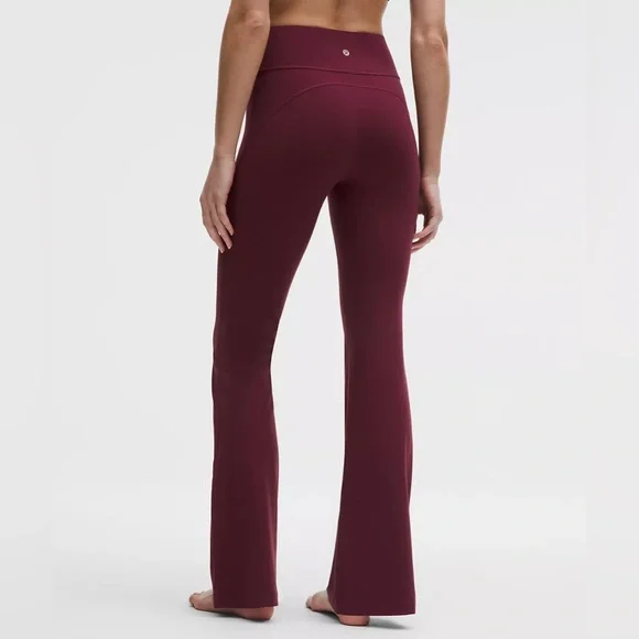 Lululemon Groove Nulu High-Rise Flared Pant Burgundy Bay Size 4 NWT - Picture 2 of 8